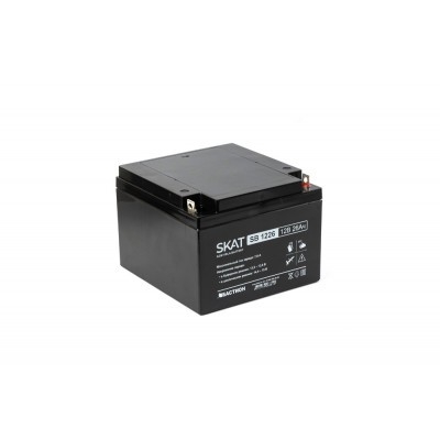АКБ БАСТИОН SKAT SB 1226 AGM 12V 26Ач I зар.7,8А, B1 (под болт М5) гарантия 18 мес (2537)