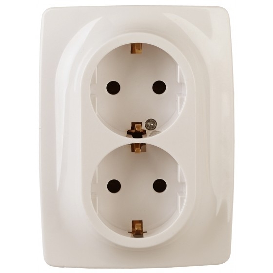 Эра Б0031229 12-2106-02 Розетка 2X2P+E Schuko, 16АХ-250В, Эра12, слоновая кость