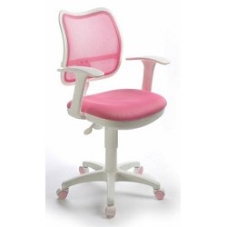 Бюрократ CH-W797/PK/TW-13A кресло (спинка сетка розовый сиденье розовый TW-13A колеса белый/розовый) [664135]
