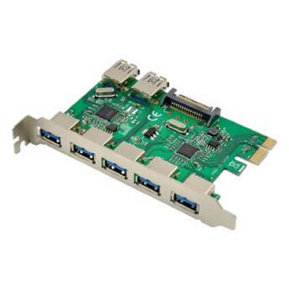 ORIENT VA-3U52PE, Контроллер PCI-Ex1, USB 3.2 Gen1 (USB 3.0), скорость до 5 Гбит/с, 5 внешних/2 внутренних порта,, VIA VL805+VL813 chipset, разъем доп.питания, oem (33268)