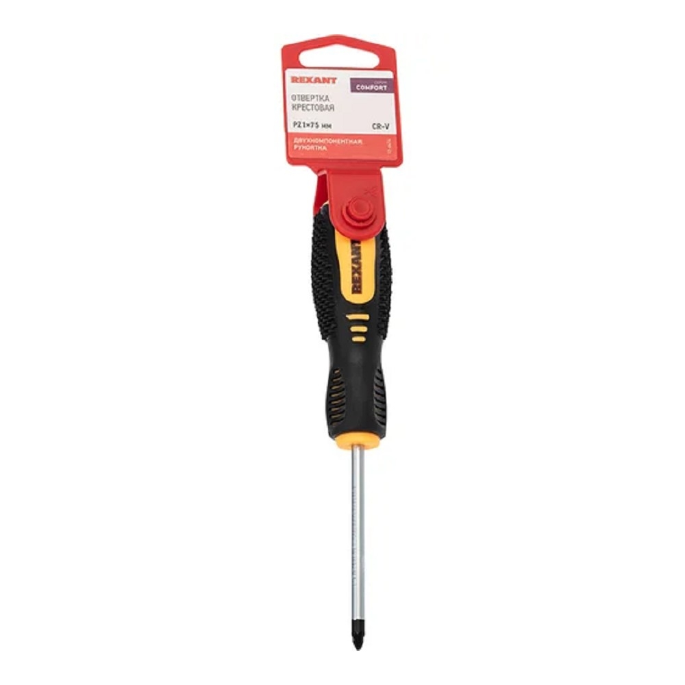 Rexant (12-6414) Отвертка крестовая PZ1x75mm, двухкомпонентная рукоятка