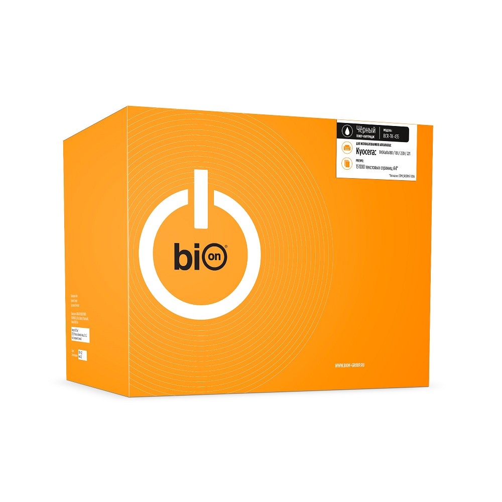 Bion BCR-TK-435 Картридж для Kyocera TASKalfa 180/181/220/221 (15000  стр.), Черный, с чипом