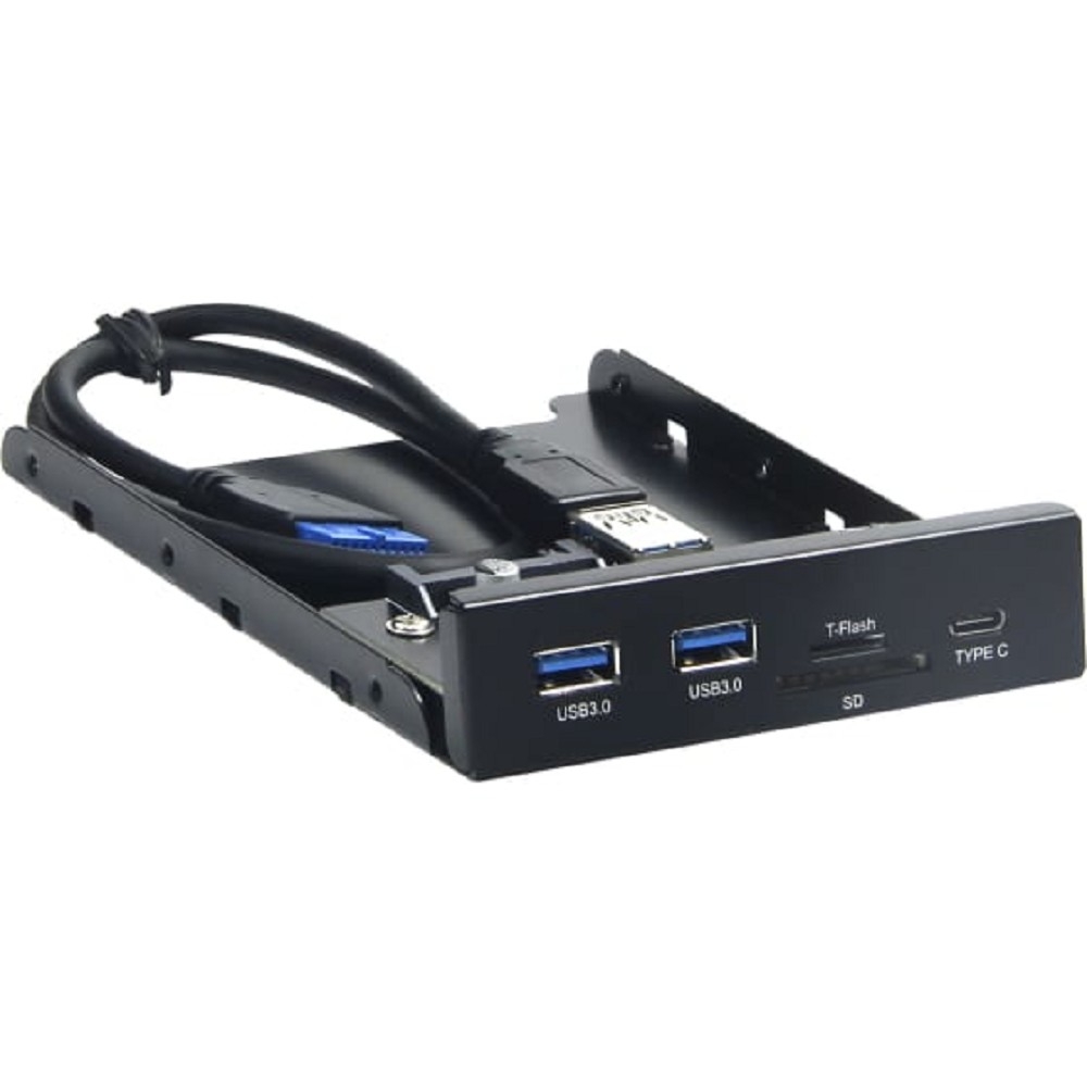 Gembird Планка USB 3.0 на переднюю панель 3.5", 2 порта USB и порт Type-C, SD+TF, коробка (FP3.5-USB3-2A1C-CR)
