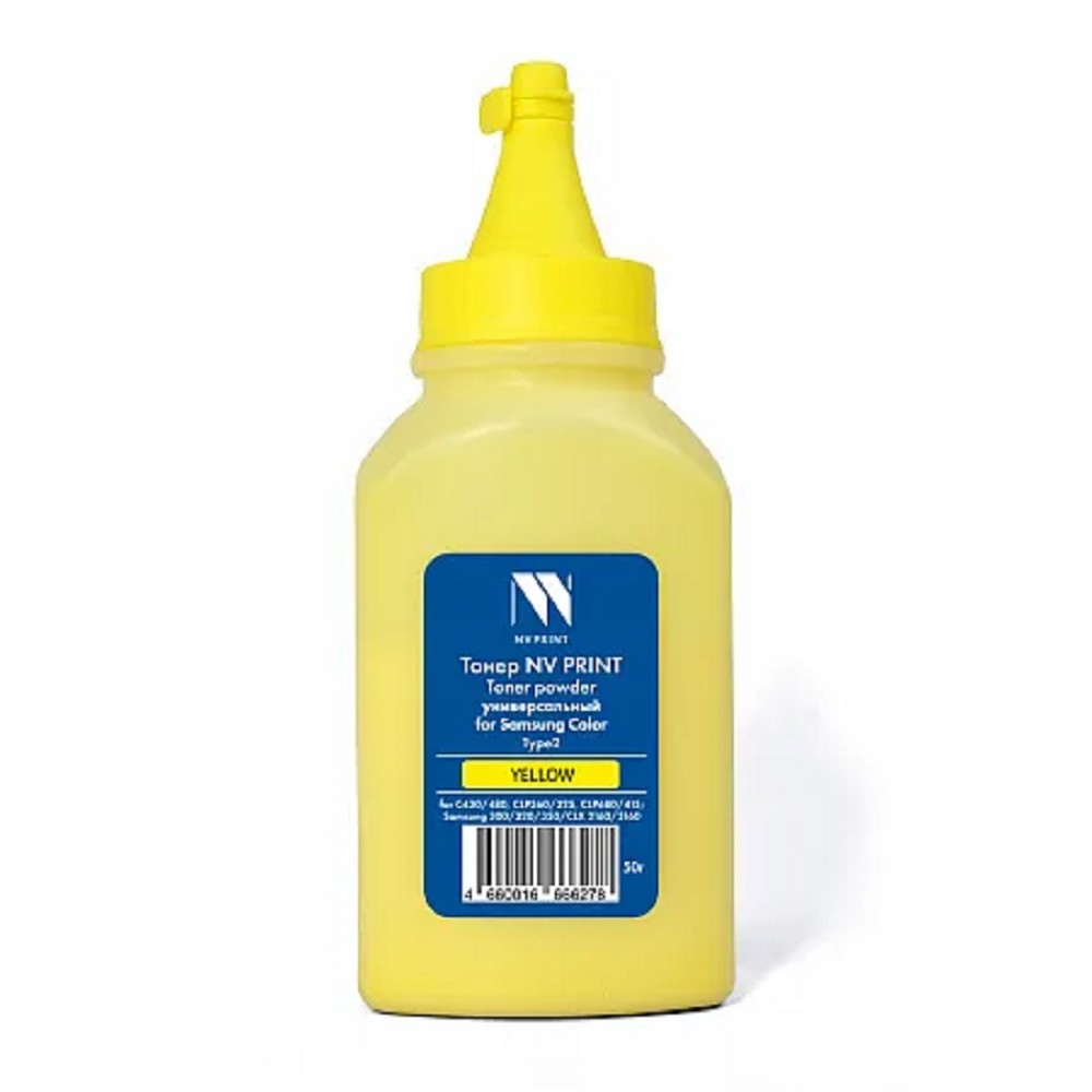 Тонер NVPrint для Samsung Color универсальный Type2 (50г) Yellow совместимый