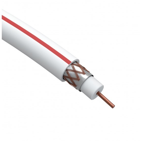 ЭРА Б0044620 Кабель коаксиальный SAT 50 М, 75 Ом, Cu/(оплётка Cu 75%), PVC, цвет белый, бухта 50 м