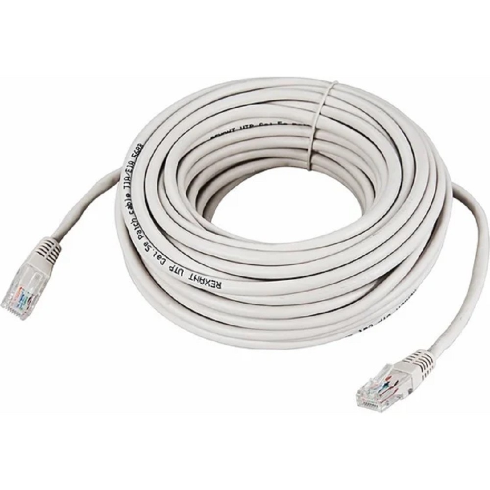 Rexant (18-1011) Шнур коммутационный, патч-корд U/UTP RJ45-RJ45, CAT 5e, PVC серый, 20м