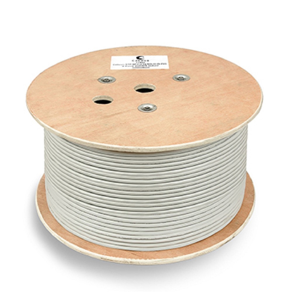 Cabeus FTP-4P-Cat.6-SOLID-GY-100 Кабель витая пара экранированная FTP (F/UTP), категория 6, 4 пары (23 AWG), одножильный (100 м), PVC нг(А)-LS 100м