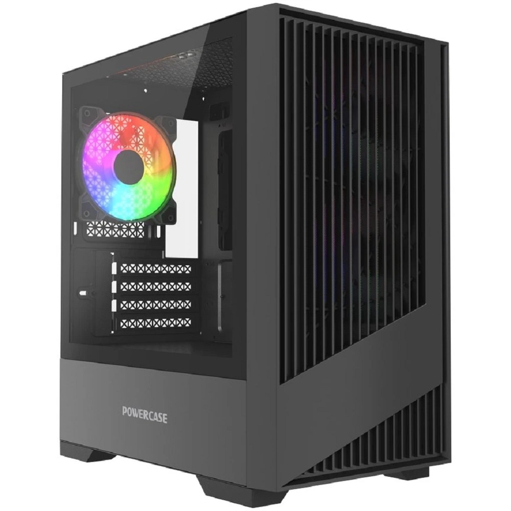 Корпус Powercase Mistral Micro A12B, Tempered Glass, 3x120mm FRGB fan, чёрный, mATX  (CMMA12B-L3)