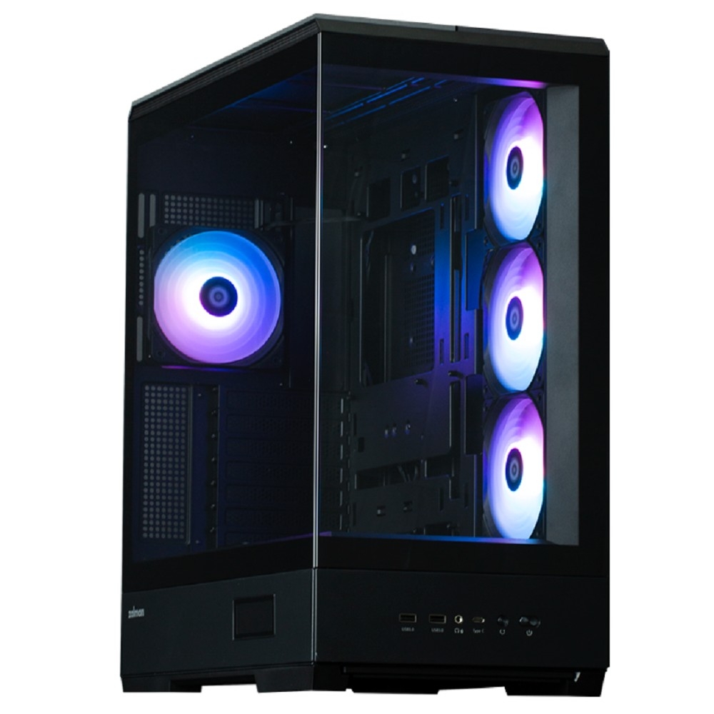 Компьютерный корпус ZALMAN P50 DS, ATX, черный, WINDOW, 2x3.5", 3x2.5", 1xUSB TYPE-C, 2xUSB 3.0, SIDE 3x120мм ARGb, REAR 1x120мм ARGb