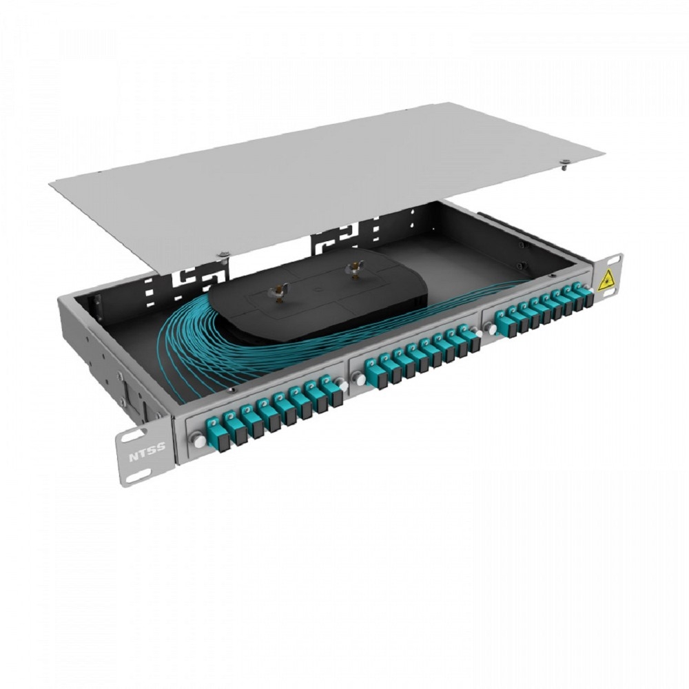 NTSS Кросс 19" NTSS PREMIUM, предсобранный 1U, 20 портов SC/UPC, 50/125 мкм ОМ3, (сплайс, пигтейлы, кдзс, планки, адаптеры) NTSS-RFOB-PM-1U-20-SC/U-503-SP1.5G1A