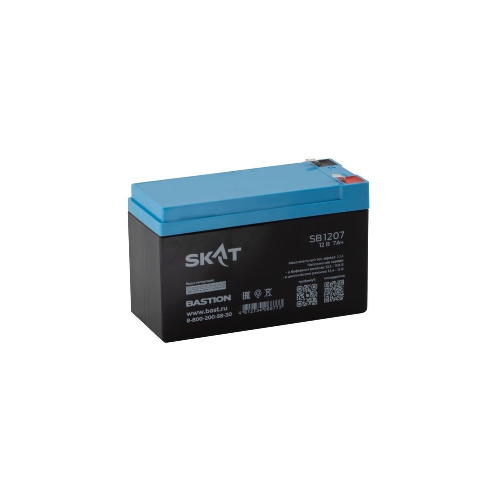 БАСТИОН SKAT SB 1207 АКБ AGM 12V 7Ач I зар.2,1 А, F2, гарантия - 18 месяцев (2533)