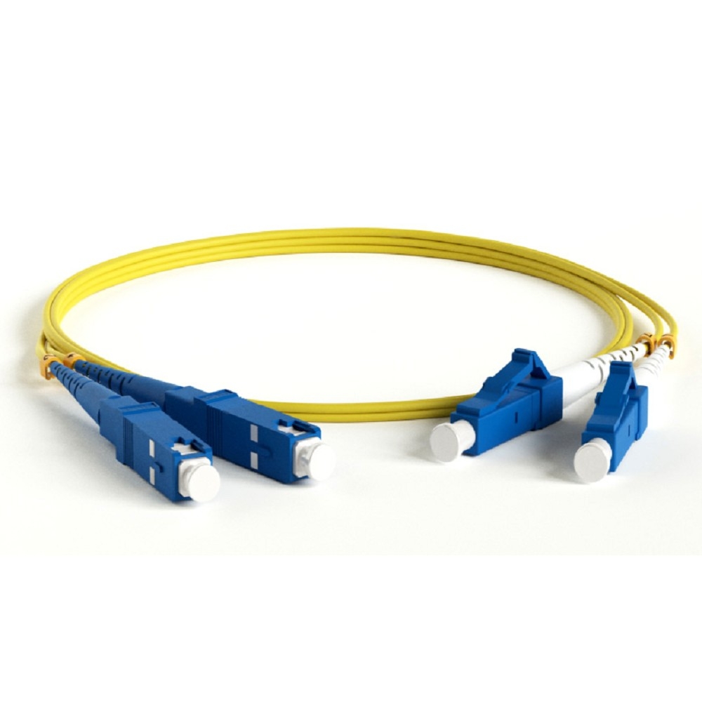 Кабельная сборка Hyperline FC-D2-9-LC/UR-SC/UR-H-10M-LSZH-YL Патч-корд волоконно-оптический (шнур) SM 9/125 (OS2), LC/UPC-SC/UPC, 2.0 мм, duplex, LSZH, 10 м