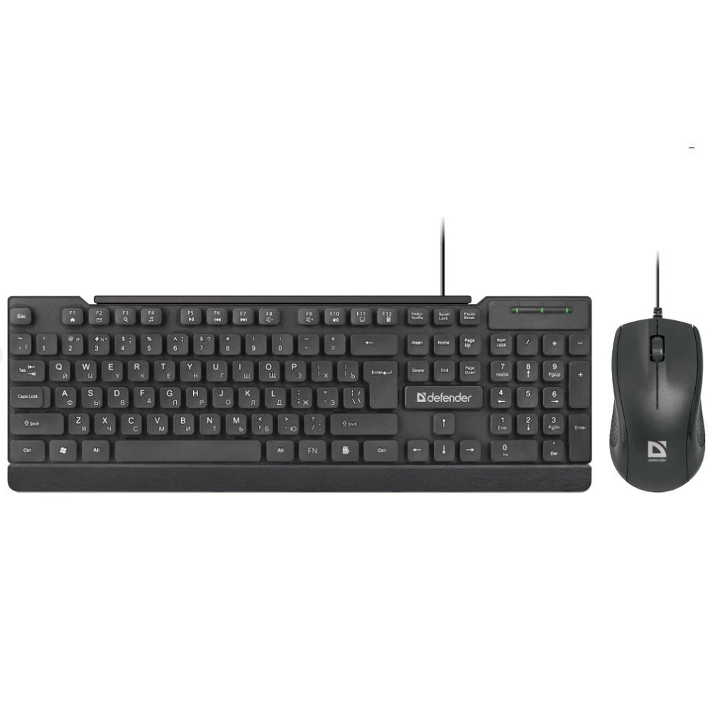 Комплект клавиатура+мышь проводной DEFENDER York (Йорк) C-777 черный (USB, 1000dpi) (45779)
