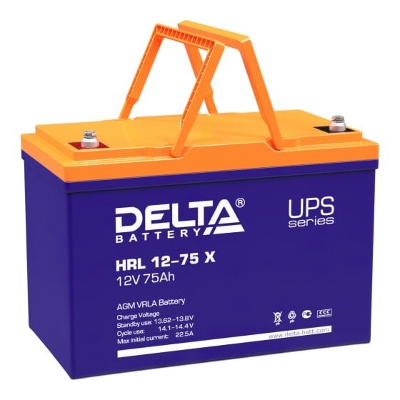Аккумуляторная батарея Delta HRL 12-55 X 12В/55Ач, клемма Болт М6 (229х138х208мм (213мм); 18,2кг; Срок службы 12лет; Гар