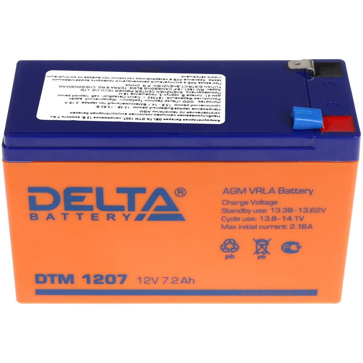 Delta DTM 1207  (7,2 А\ч, 12В) свинцово- кислотный аккумулятор