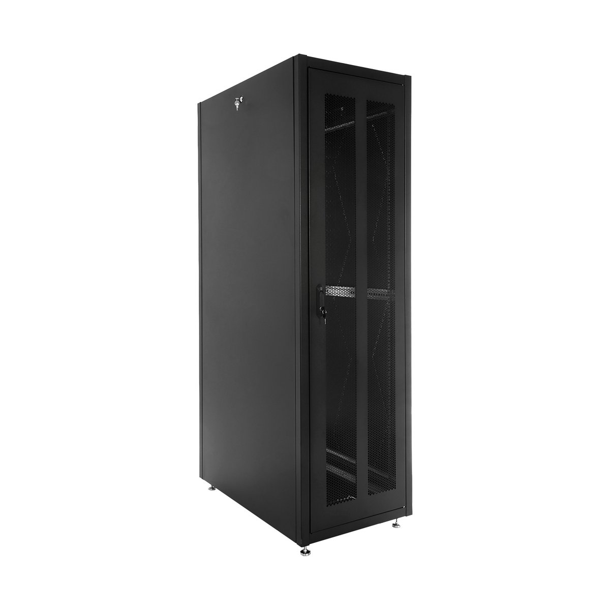 ЦМО Шкаф телекоммуникационный напольный ЭКОНОМ 48U (600 x 800) дверь перфорированная 2 шт., цвет черный [ШТК-Э-48.6.8-44АА-9005]