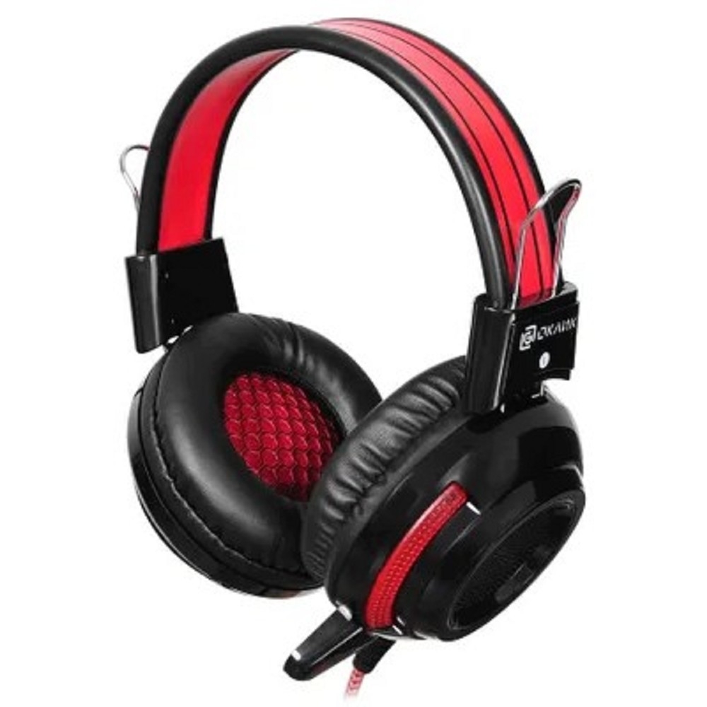 Наушники с микрофоном Оклик HS-G300 ARMAGEDDON черный/красный 2.3м мониторные оголовье (337457)