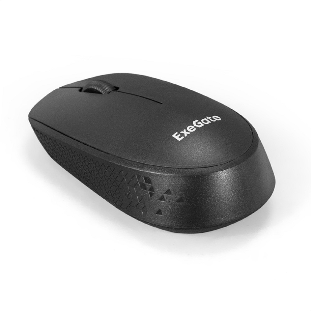 Exegate EX295309RUS Беспроводная мышь ExeGate Professional Standard SR-9038 (радиоканал 2,4 ГГц, USB, оптическая, 1200dpi, 3 кнопки и колесо прокрутки, черная, Color Box)