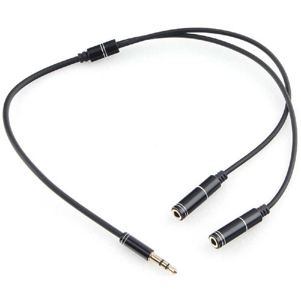 Кабель аудио разветвитель Cablexpert CCAB-02-35MY-0.2MB  3.5 джек (M)/2х 3.5 джек (F), черный, 0.2м, блистер