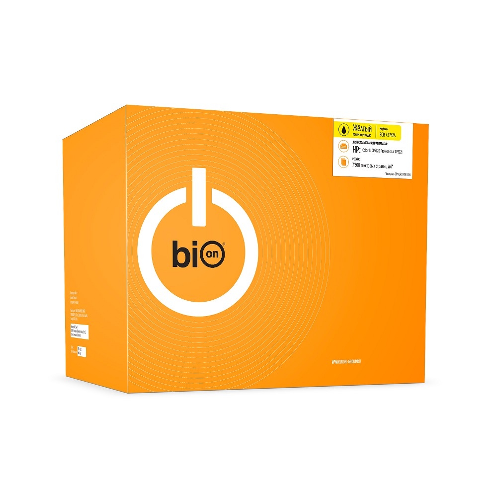 Bion BCR-CE742A Картридж для HP {Color laserJet CP5225/CP5225N/CP5225DN} (7300  стр.), Желтый, с чипом