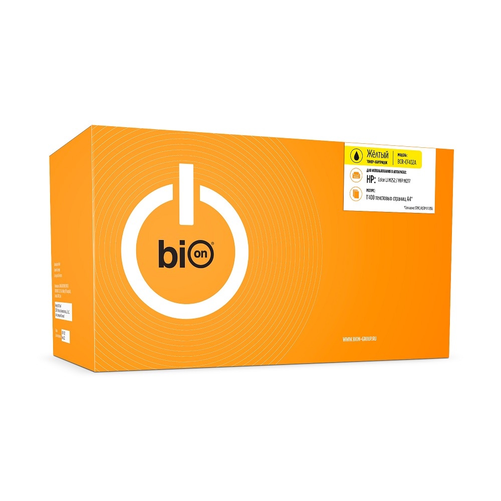 Bion BCR-CF402A Картридж для HP{Color LaserJet Pro M252n/M252dn/MFP277dw/277n}(1400  стр.), Желтый, с чипом