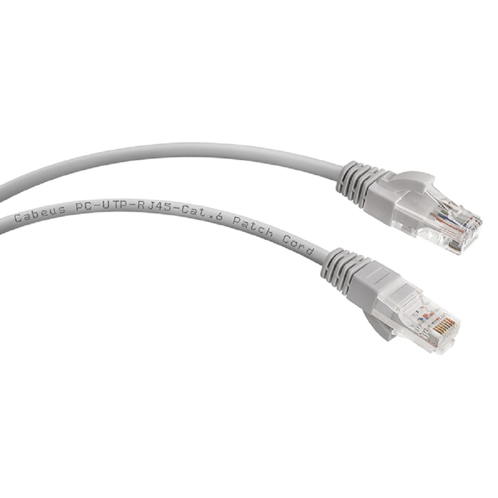 Cabeus PC-UTP-RJ45-Cat.6-0.5m Патч-корд U/UTP, категория 6, 2xRJ45/8p8c, неэкранированный, серый, PVC, 0.5м