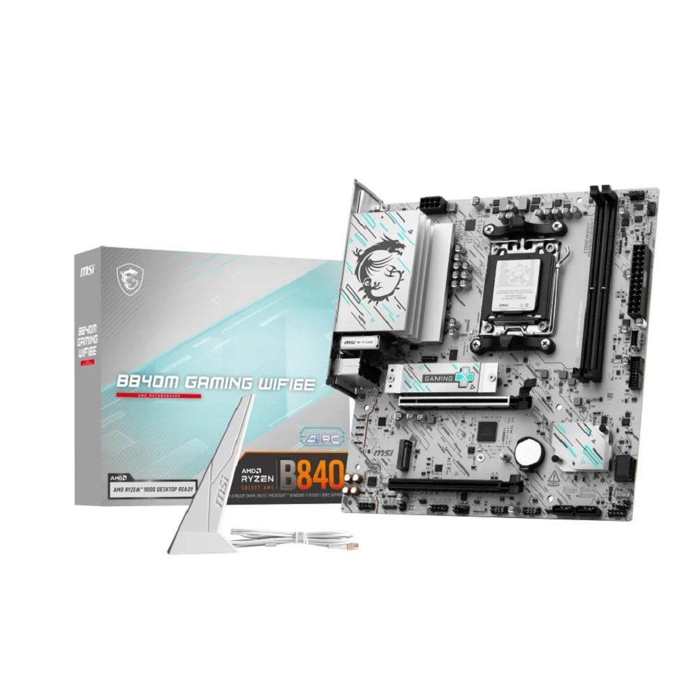 Материнская плата MSI B840M GAMING WIFI6E SocketAM5 AMD B840 2xDDR5 mATX AC`97 8ch(7.1) 2.5Gg RAID+HDMI+DP