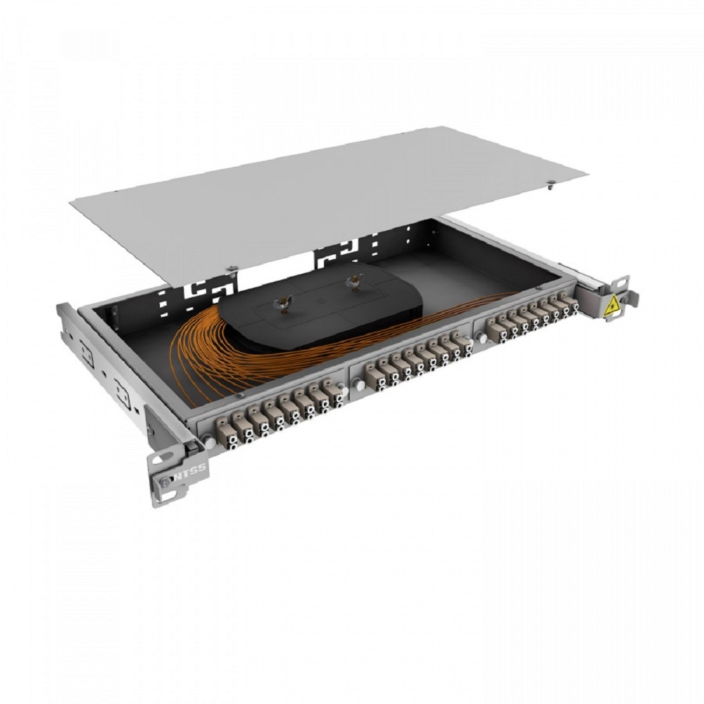NTSS Кросс 19" NTSS PREMIUM выдвижной, предсобранный 1U, 24 порта LC/UPC duplex, 50/125 мкм, (розетки, сплайс 2шт, КДЗС, пигтейлы) NTSS-RsFOB-PM-1U-24-2LC/U-50-SP1.5G1A
