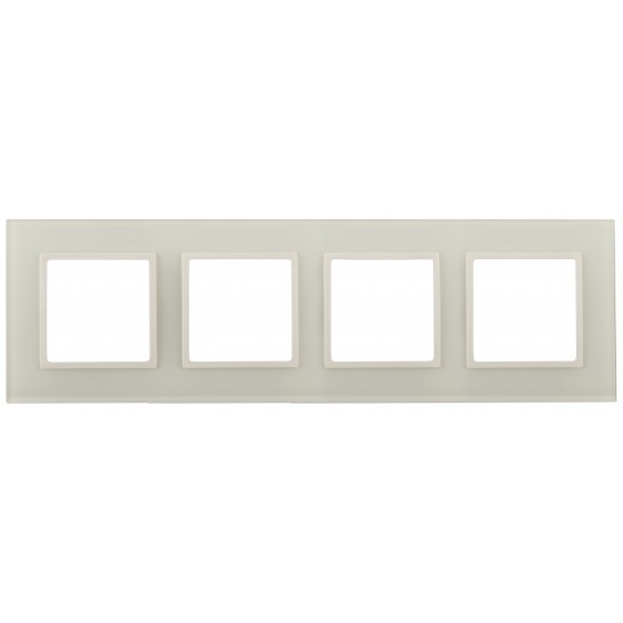 Эра Б0034525 14-5104-02 Рамка на 4 поста, стекло, Эра Elegance, сл.кость+сл.к