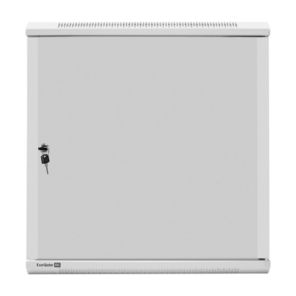 Exegate EX298616RUS Шкаф телекоммуникационный 19" настенный 12U ExeGate EC-WM-12U.600.M.GREY (19”, 12U, 600x600x635mm (ШхГхВ), передняя дверь металл, съемные боковые панели, пыле- и влагозащита IP23,