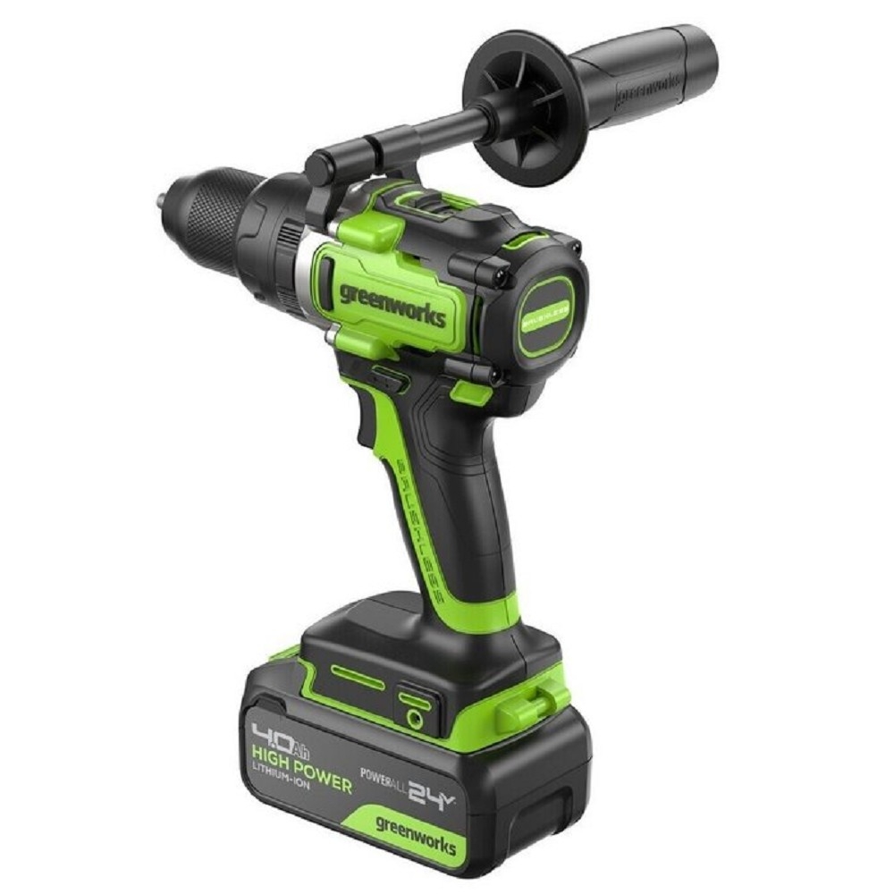 Greenworks GD24DD140 Дрель-шуруповерт аккумуляторная,  24V, 70/140Нм,Anti-kickback,2х4Ач,ЗУ,кор [3707607CUD]