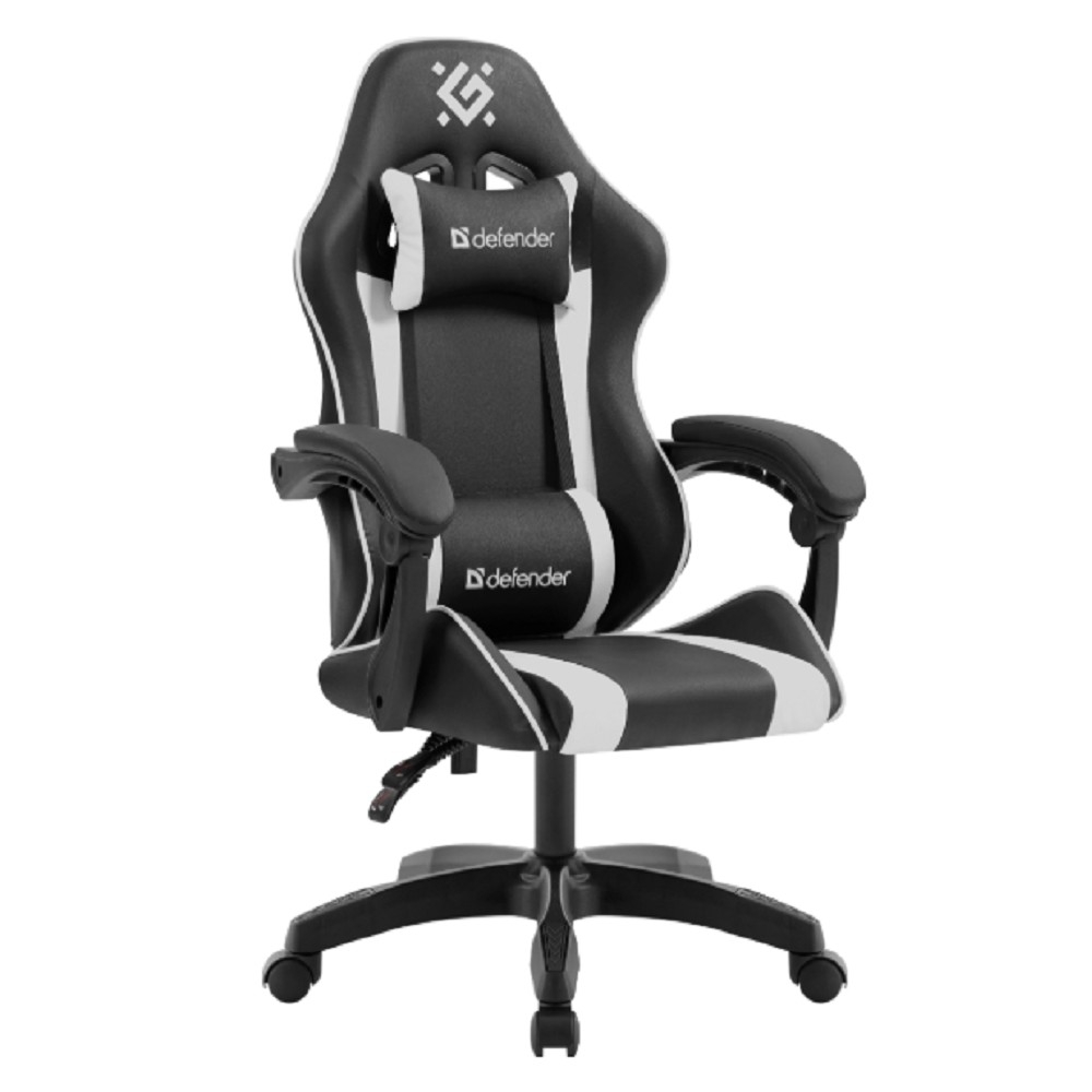 Кресло игровое Legas класс-2 до 110кг наклон спинки 135° экокожа черный/белый 64806 DEFENDER
