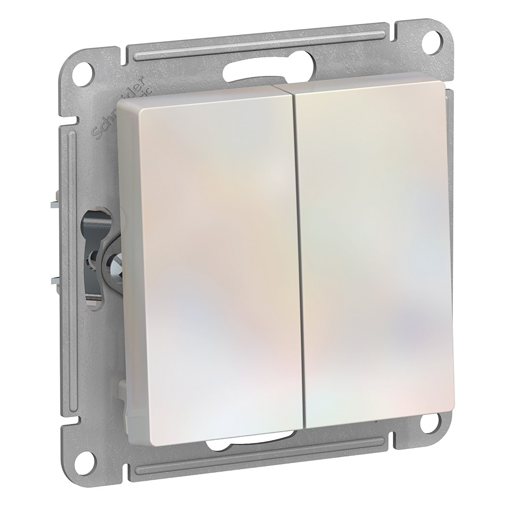 Systeme electric ATN000451 ATLASDESIGN 2-клавишный ВЫКЛЮЧАТЕЛЬ, сх.5, 10АХ, механизм, ЖЕМЧУГ