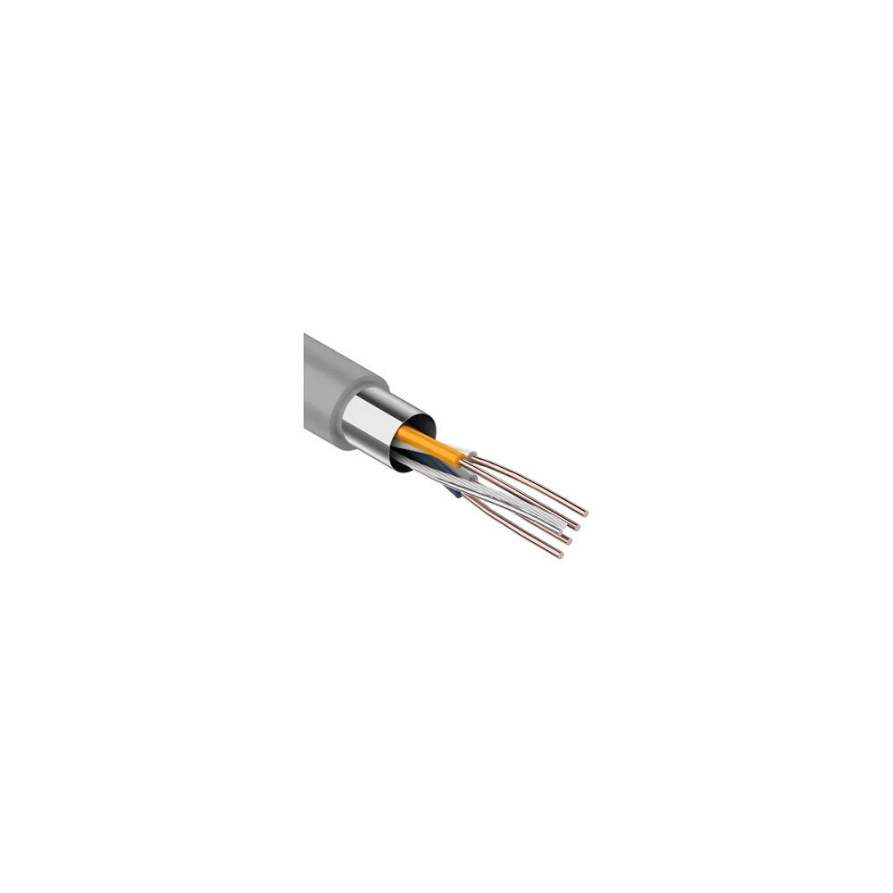 PROconnect (01-0121-3) Кабель витая пара омедненный F/UTP, CCA, CAT 5e, PVC, 2PR, 24AWG, INDOOR, SOLID, серый, 305м