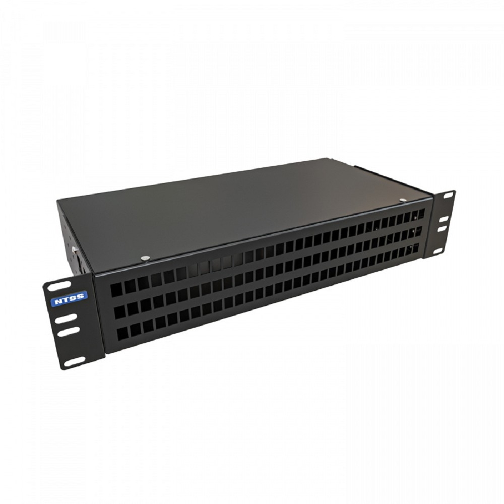 NTSS Кросс NTSS оптический 19'' укомплектованный 2U, 64 порта SC/UPC, 50/125 мкм (сплошная панель, сплайс-кассета 2шт, пигтейлы, КДЗС, адаптеры) черный RAL 9005 NTSS-RFOB-2U-64-SC/U-50-SP1.5G0AY-BL