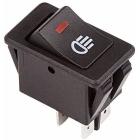 Выключатель клавишный 12V/35А (4с) ON-OFF с красной подсветкой (ASW-17D)(Цена за шт.,в уп.10шт.)