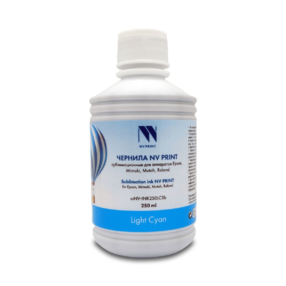Чернила NV PRINT сублимационные NV-INK250LCSb для аппаратов Epson, Mimaki, Mutoh, Roland  (250ml) Light Cyan