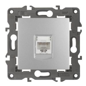 Розетка компьютерная RJ45 ЭРА 14-3107-03 Elegance Алюминий