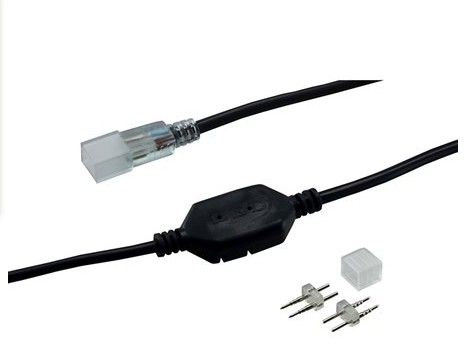 Rexant 142-000 Установочный комплект для LED ленты 220В SMD 2835, до 100м  (шнур питания 8А, заглушка, коннектор)