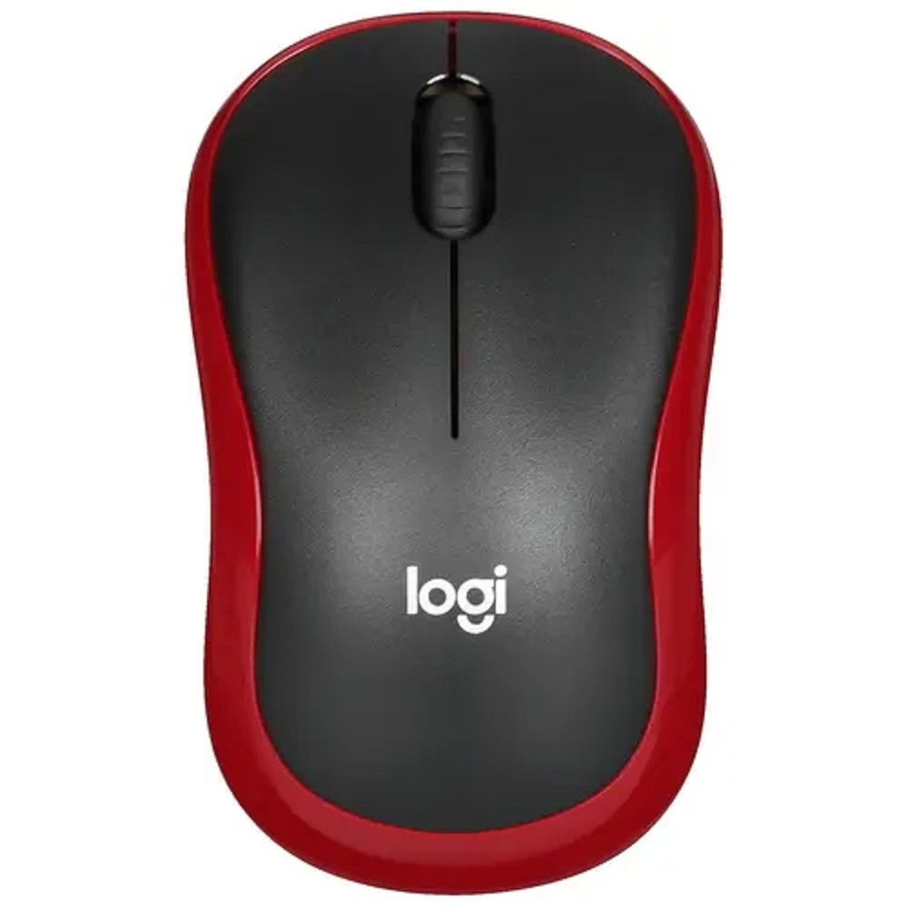 Logitech M185 Red Мышь беспроводная, оптическая, 1000 dpi, радиоканал 10 м, красный/чёрный.