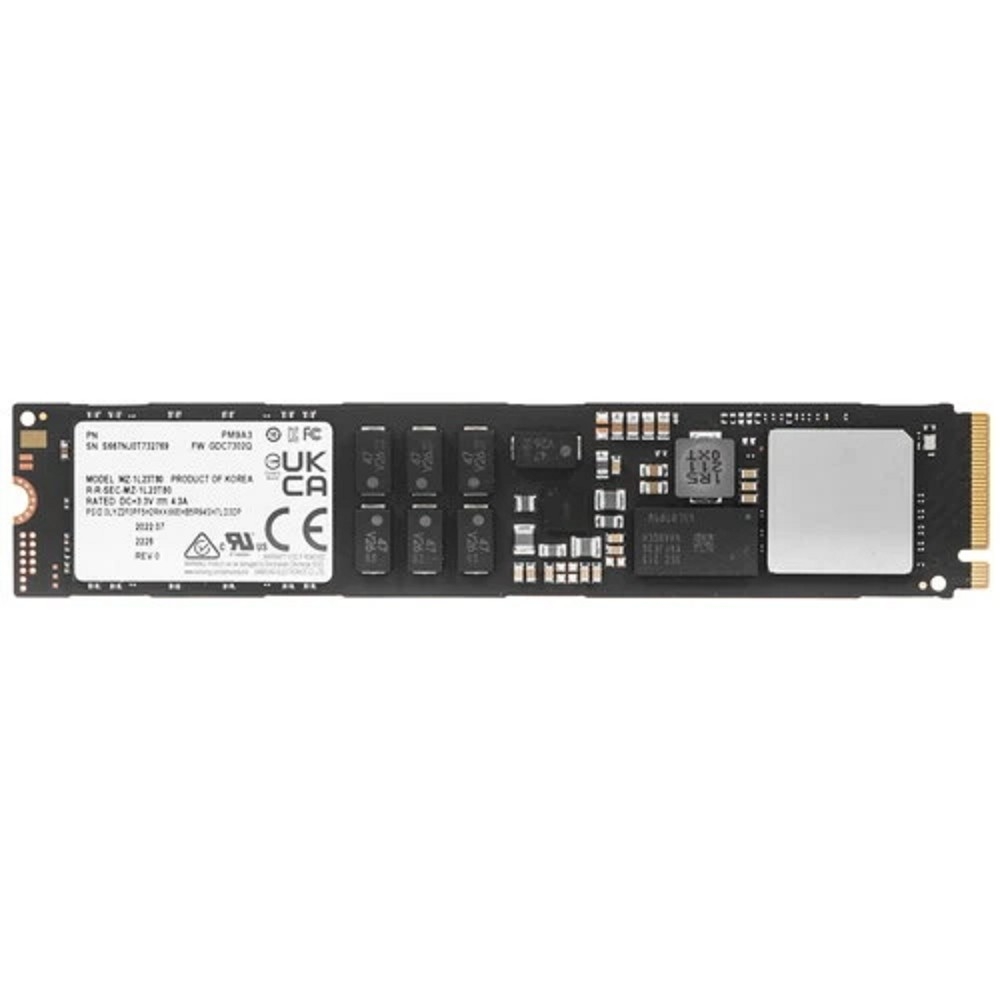 Твердотельный накопитель Samsung Enterprise SSD, M.2, PM9A3, 3840GB (3.84TB), NVMe PCIe 4.0 x4, R5500/W2000Mb/s, IOPS(R4K) 800K/85K, MTBF 2M, 1DWPD/5Y, TBW 7008TB, 22110, OEM, (repl. MZ1LB3T8HMLA-00007)