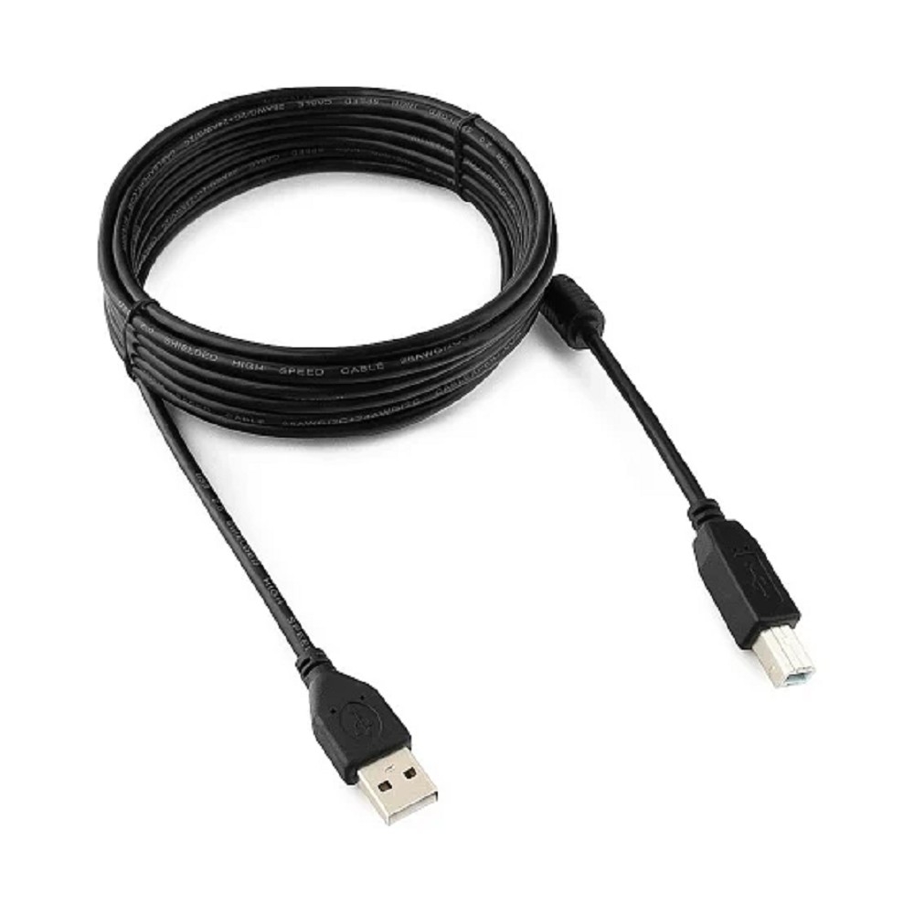 CCF-USB2-AMBM-15 Кабель USB2.0 Cablexpert CCF-USB2-AMBM-15, AM/BM, медь, двойн.экран, фер.кольцо, Pro, 4.5м, чер, пакет