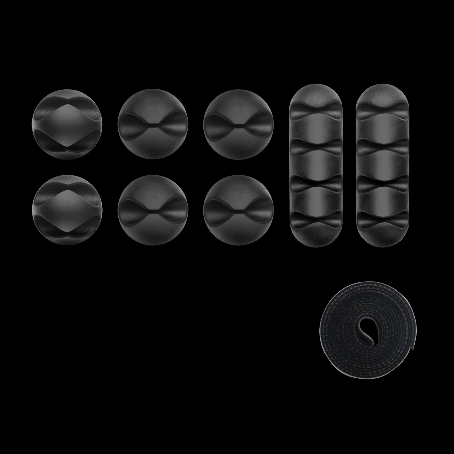 Набор клипс для крепления бытовых проводов ONKRON CM-1 Black