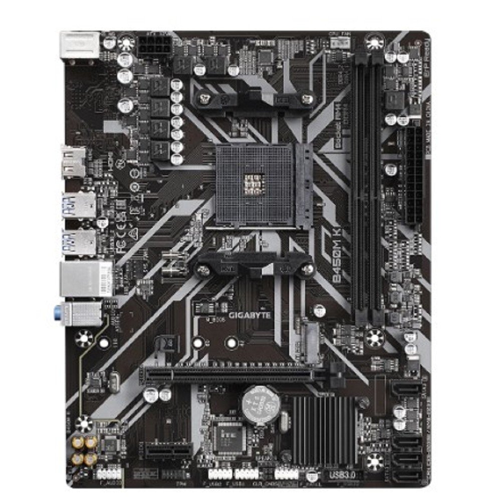 Gigabyte МП  Gigabyte B450M K 2DDR4,1PCIe16,1PCIe1,1M2,4SATA,4USB3.2, 2USB2,HDMI, GbLan