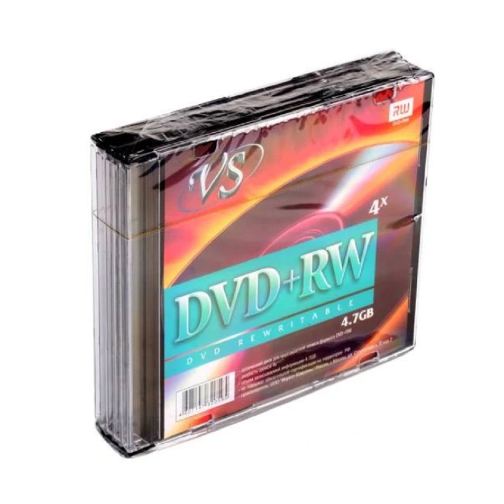 Диск DVD+RW VS 4.7Gb, 4x Slim Case (5 шт.) (VSDVDPRWSL501)