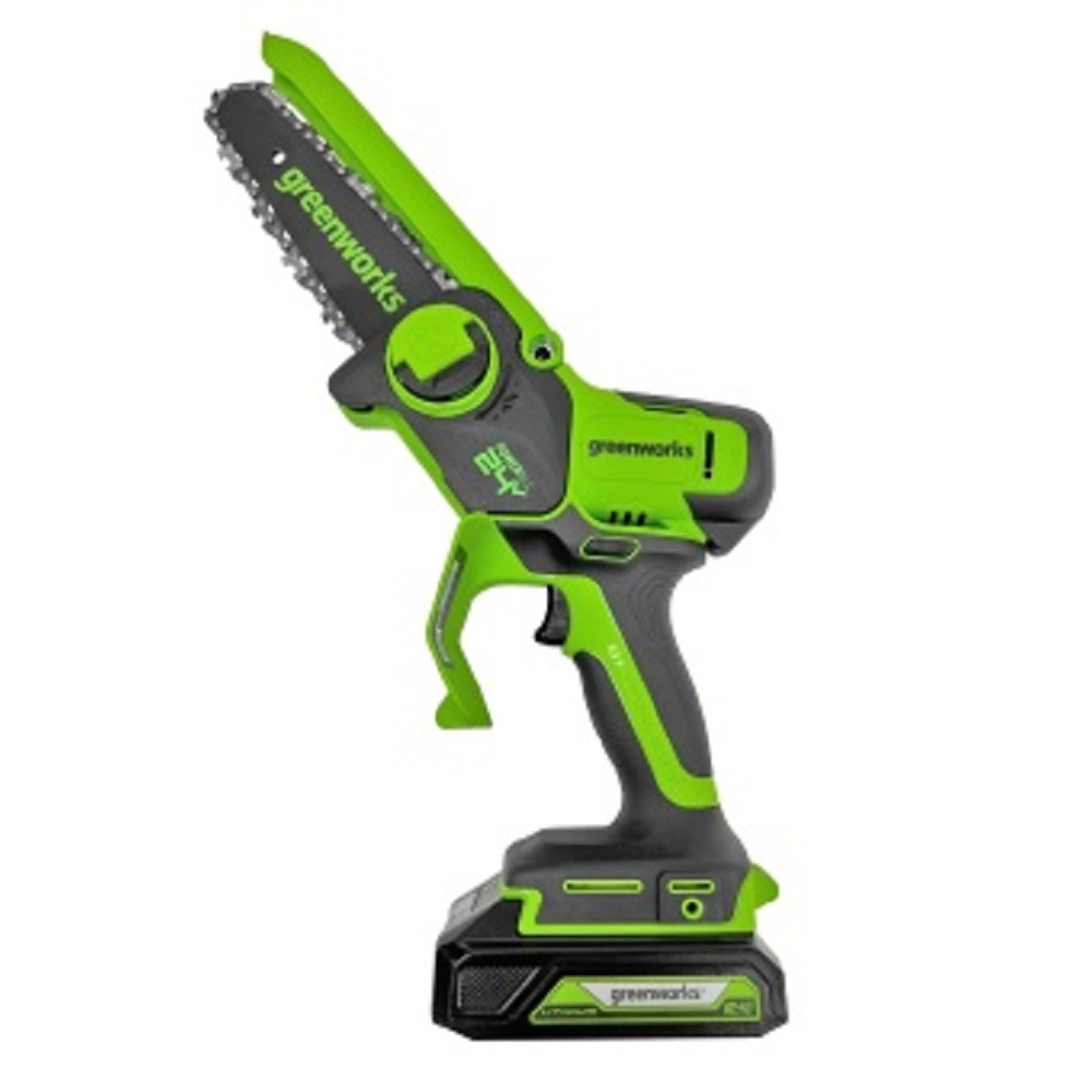 GreenWorks GD24CSMNX Цепная мини пила аккумуляторная, 24V, 15см, бесщеточная, без АКБ и ЗУ [2008707]