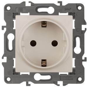 Эра Б0034273 14-2102-02 Розетка 2P+E Schuko со шторками, 16A-250В, IP20, Эра Elegance, сл.кость