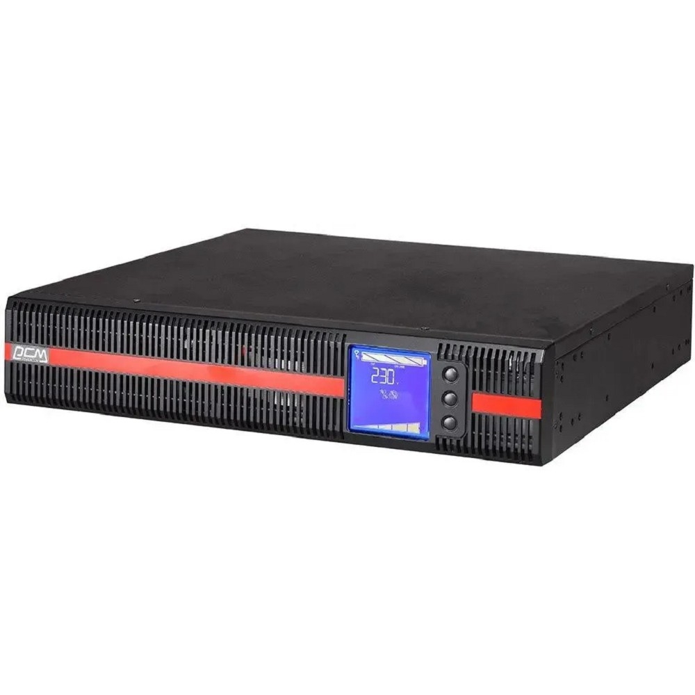 ИБП Powercom - MACAN SE 1500 ВА/1500 Вт, On-Line, in (208V / 220V / 230V / 240V 1xIEC-320 C14), 6xIEC-320 C13, Hot Swap User Replaceable Batteries, LCD, Rack, 2U, цвет чёрный, MRT-1500SE