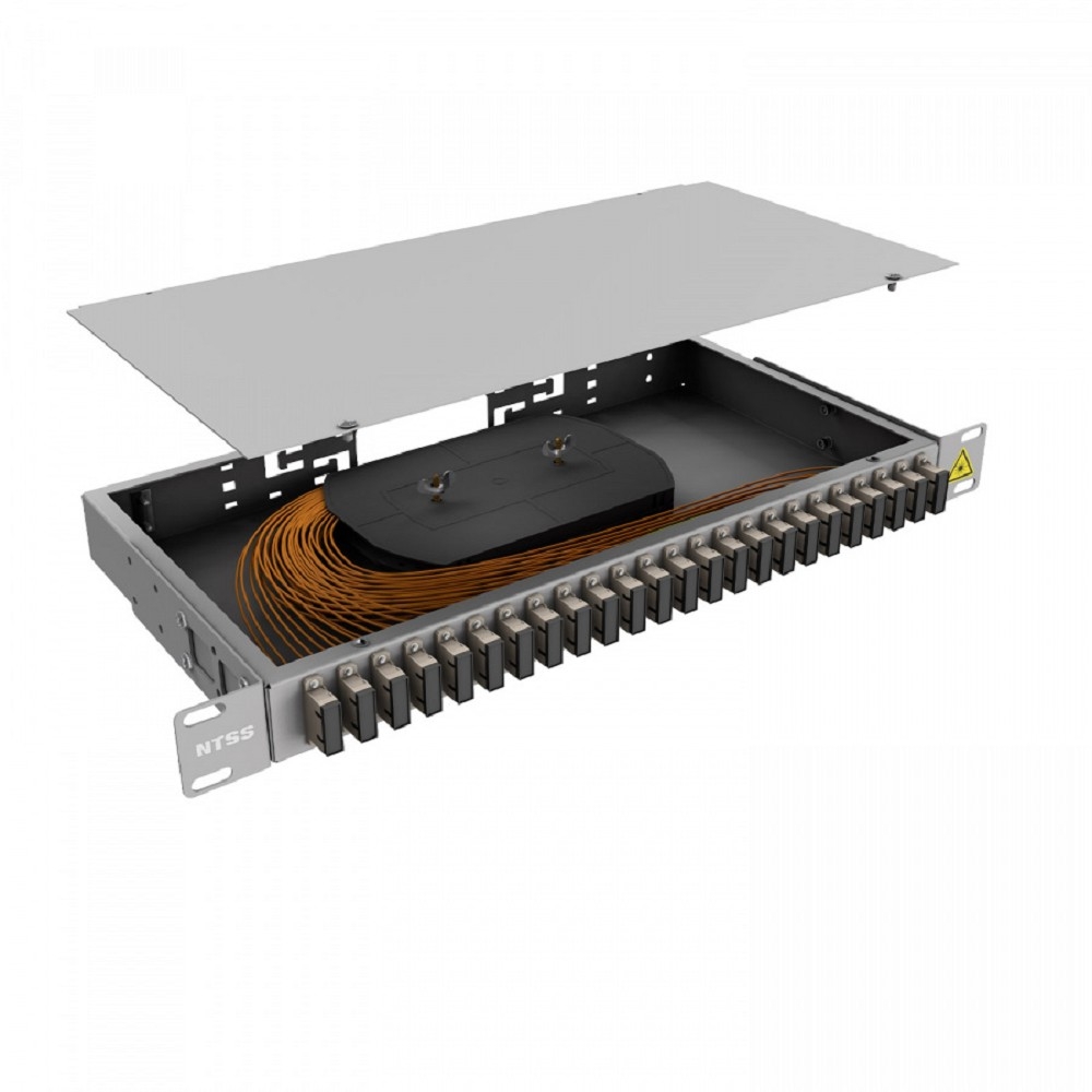 NTSS Кросс 19" NTSS PREMIUM, предсобранный 1U, 24 порта SC/UPC duplex, 62.5/125 мкм, (сплошная панель, розетки, сплайс, КДЗС, пигтейлы) NTSS-RFOB-PM-1U-24-2SC/U-62.5-SP1.5G0A