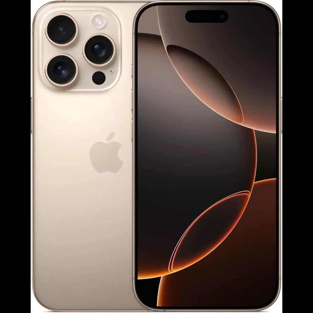 Apple A3294 iPhone 16 Pro 128Gb бежевый титан моноблок 3G 4G 2Sim 6.3" 1206x2622 iOS 18 48Mpix 802.11 a/b/g/n/ac/ax/be NFC GPS Protect
